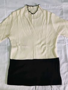 Chic Color Block woolen Top for winter
