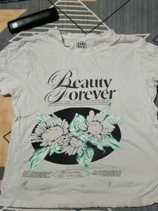White "Beauty Forever" Graphic T-Shirt