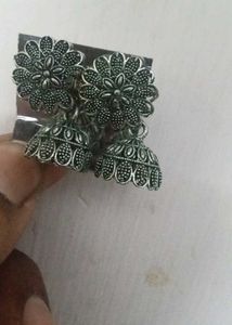 Oxidised Jhumka Earrings