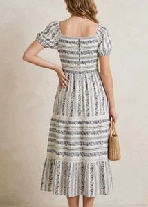 Boho Style Striped Midi Dress