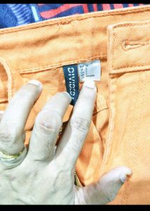 H&amp;M High Waisted Wide Leg Orange Jeans