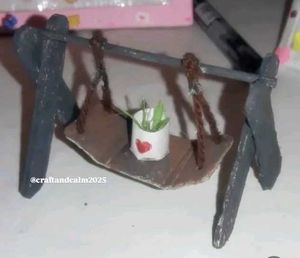 > *🌿 HANDMADE MINIATURE SWING WITH PLANT POT - Ha