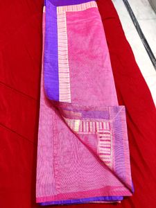 Embroidered Pink &amp; Purple Kota Doriya Saree 🌸💜