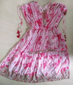 Designer Butterfly Sleeves Gown