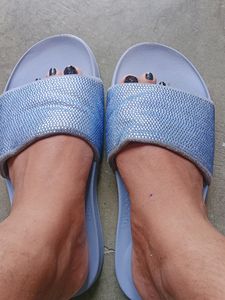 FITFLOP Women's Blue Slides/Flats