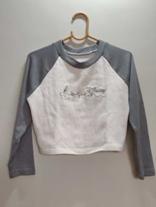 Grey Raglan Sleeve Top