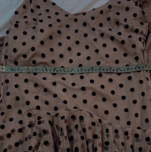 Retro Polka Dot Maxi Dress with trail