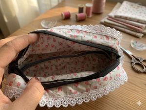 Cute Floral Denim Pencil Case for girls