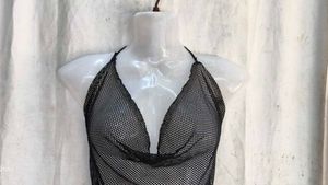 Sheer Black Halter Neck top