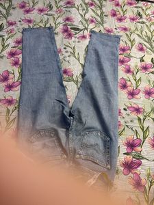 Light Wash Distressed Straight Leg Jeans