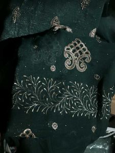 Dark Green Kurta Set new un stitched n