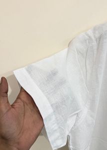 Men's White Linen Short Sleeve Shirt
