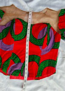 Vibrant Puff Sleeve Corset Top