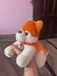 Cute Plush Dog Toy with Bell Collar