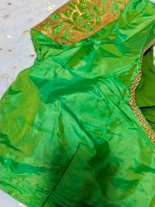 Green Blouse Stiched With Stone Work