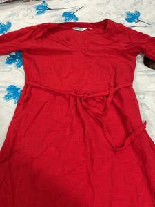 Red Jaipuri Cotton Gown
