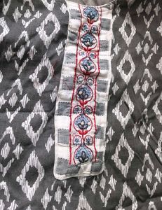 Stylish Grey Diamond Print Kurta