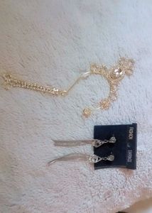 Sparkling Ear Cuff and Dangle Earrings Set