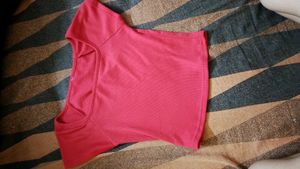 Women's Red Square Neck Crop Top