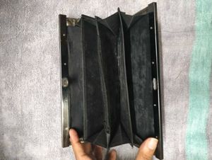 Premium Metallic Gold Geometric Accordion Clutch