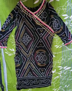 Anghrakha Bandhani gotta patti lace Kurti