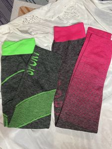 Workout Leggings - Neon & Pink