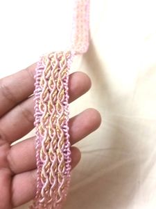 Pink and Gold Braided Trim 5 meters