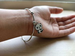 Cute Panda Charm Bangle Bracelet