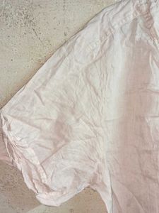 Light Pink V-Neck Casual Top Oversized