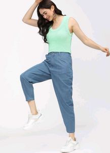 Tokyo Talkies Tapered fit crop jeans | Mid rise