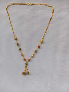 Gold Tone Beaded Necklace