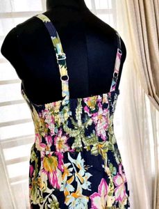 Colorful Floral Print knee length Dress