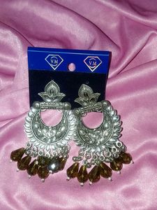 Elegant Ethnic Silver Jhumka Earrings
