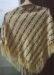 Elegant Knitted Poncho Wrap with Tassels
