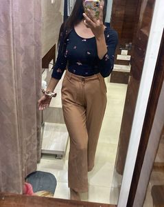 AND tanned Wide-Leg Trousers