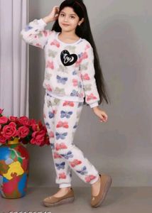 Cute Butterfly Print Girls Set