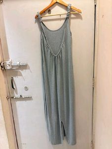 Scrunchie Strap Grey Maxi Dress