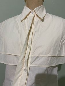 Cream Layered Short Sleeve Shirt