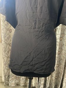Elegant Black Tie-Waist Tunic Top
