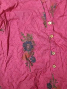 Pink Floral Print Tunic Dress