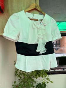 Chic Ruffle Bow Blouse