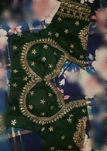 Embroidered dark Green Ethnic Blouse