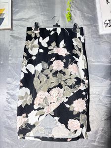 Floral Print Wrap Skirt