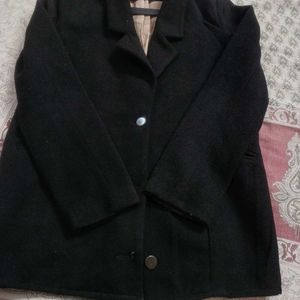 Classic Black Wool Blend Blazer