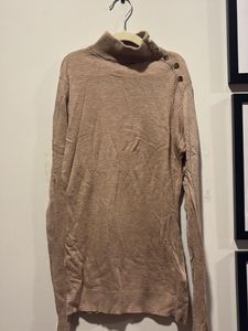 Chic Turtleneck Sweater with Button Detail