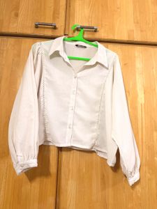 Cream Collared Button-Up Blouse