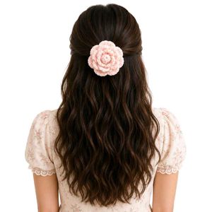 Crochet Rose Hair Clip. Set of 5