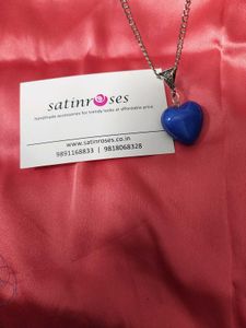 Vibrant Blue Heart Pendant Necklace
