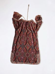 Boho Paisley Print Ruffle Neck Dress