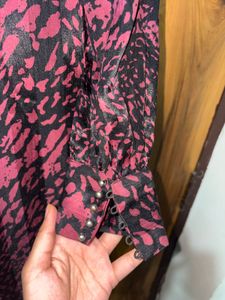 Chic Pink &amp; Purple Print Dress